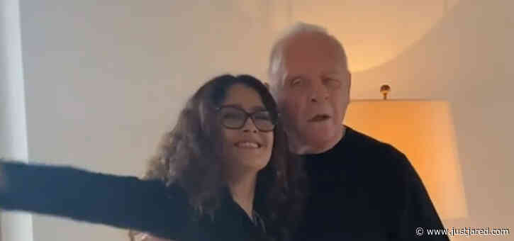 Anthony Hopkins Dances with Salma Hayek While Celebrating His Oscars 2021 Win - Watch!