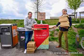 Ondernemers plaatsen afvalbak voor pizzadozen op Scheldekaaien