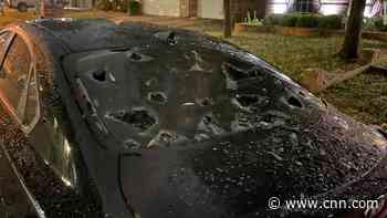 Hail in Texas was so massive that it penetrated through homes and left cars windowless