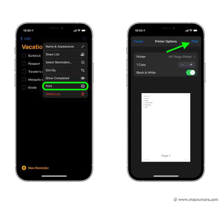iOS 14.5: How to Print a Reminders List