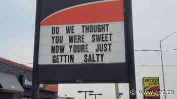 Cheeky sign war sparks 'salty' battle between Ontario businesses