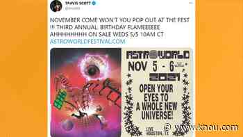 Travis Scott's 'Astroworld' festival returning to Houston in November - KHOU.com