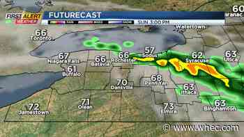 First Alert Weather: Sunny start to Saturday with showers in the evening and warmer weather Sunday