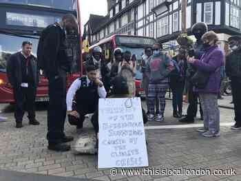One-man Extinction Rebellion protest in Bromley High Street