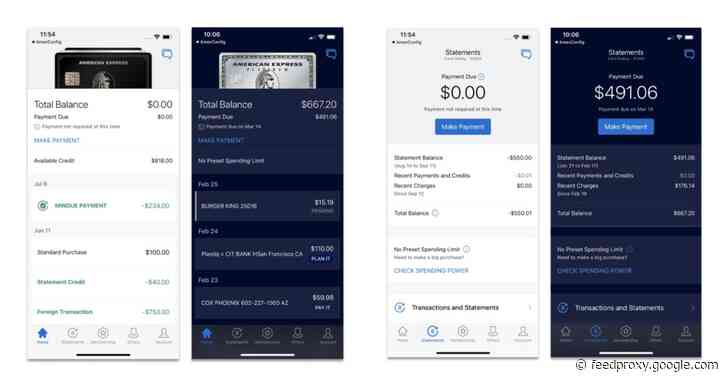 Amex says it’s the first card issuer to adopt iOS Dark Mode support, but it’s still two years late