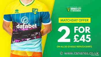 MATCHDAY OFFER: Two for £45 on all adult replica shirts - Canaries.co.uk