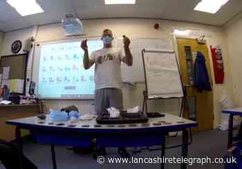 Member of Northern Monkeys explorer group visits school to talk about historical finds
