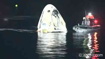 SpaceX returns 4 astronauts to Earth; rare night splashdown