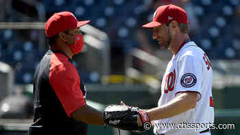 Nationals' Max Scherzer throws complete game vs. Marlins before joining wife for birth of their third child
