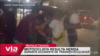 Motociclista resulta herida durante accidente de tránsito en Juanjuí - VIA Televisión