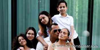 Alex Rodriguez Kisses Jennifer Lopez in a Sweet Family Photo for Thanksgiving - HarpersBAZAAR.com