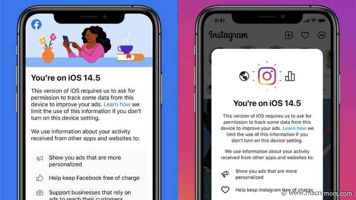Facebook and Instagram Asks Users to Enable ATT Tracking In Order to Keep Services 'Free of Charge'