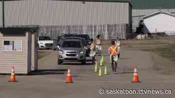 Saskatoon drive-thru vaccine clinic continues Monday for people 40-plus and eligible essential workers