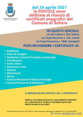 A Soliera i certificati anagrafici si ritirano anche in edicola - SulPanaro | News - SulPanaro