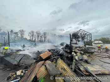 Historic boatyards destroyed in huge fire on Thames island
