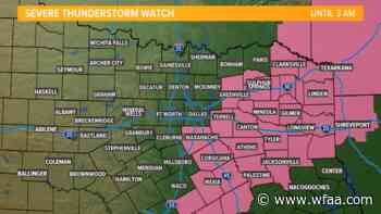 Severe Thunderstorm Watch for parts of North Texas Until 3 AM. - WFAA.com