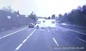 Campervan spins around on the M40 outside Oxford