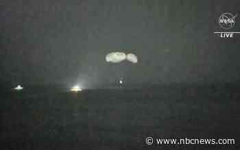 SpaceX returns 4 astronauts to Earth with rare night splashdown