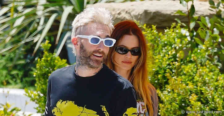 Adam Levine & Behati Prinsloo Sport Colorful Outfits While Out for Lunch