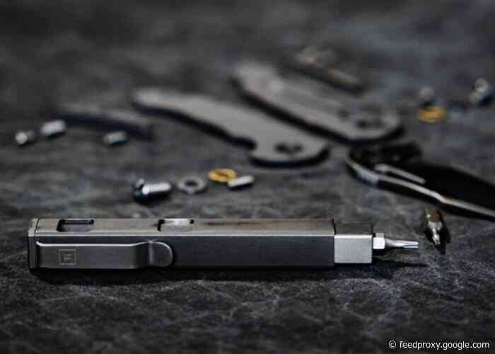 Bit Bar Inline titanium, magnetic, pocket screwdriver
