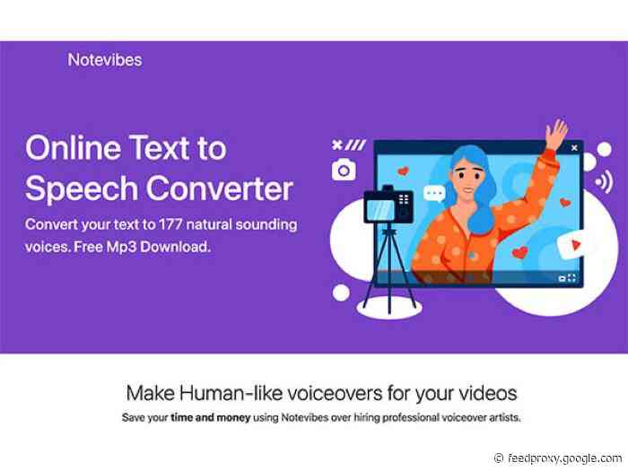 Last Minute Deal: Notevibes Text to Speech Personal Pack Lifetime Subscription, save 87%
