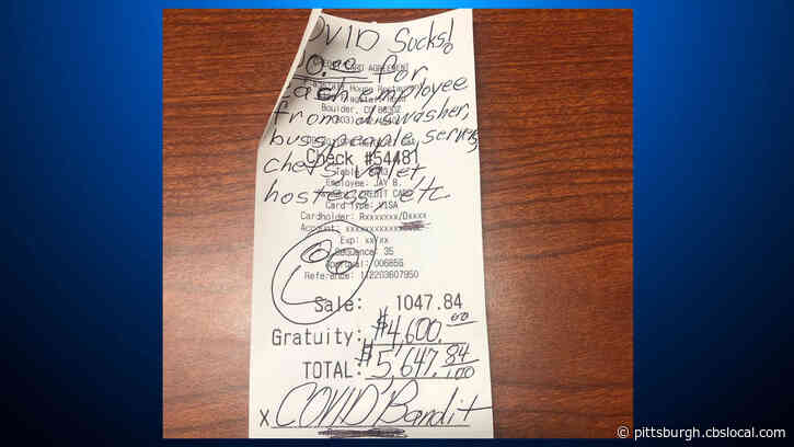 ‘COVID Bandit’ Strikes Again, Gives $4,600 Tip At Flagstaff House Restaurant In Colorado