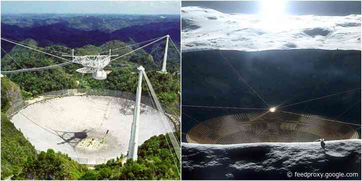 NASA is developing plans to build an enormous, Arecibo-like telescope inside a crater on the moon