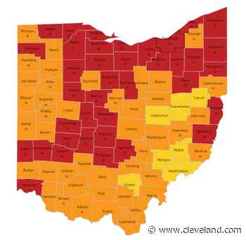 Fewer than half of Ohio’s counties now on red alert for coronavirus; two-week rate drops to 140.2 per 100,000 - cleveland.com