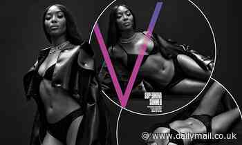 Naomi Campbell, 50, shows off her incredible physique in black lingerie