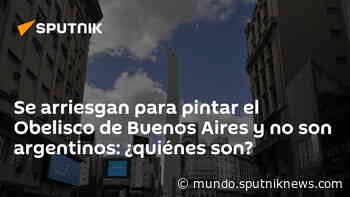 Se arriesgan para pintar el Obelisco de Buenos Aires y no son argentinos: ¿quiénes son? - Sputnik Mundo