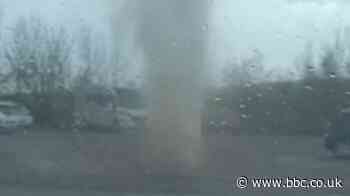 Gateshead motorist films 'tornado' hitting parked car