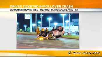 Driver ticketed, West Henrietta Road reopens after rollover crash