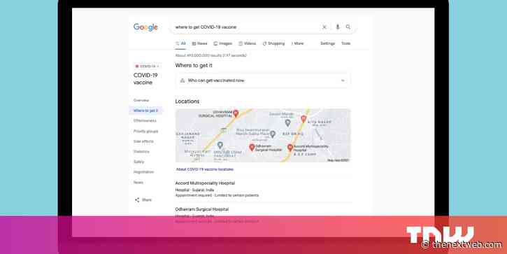 How to use Google search to find the nearest vaccination center in India