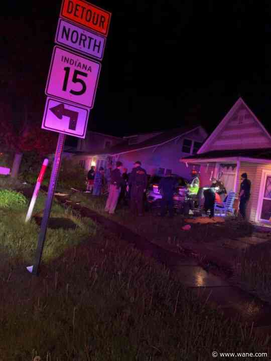Passenger killed after driver hits tree, two homes in Pierceton
