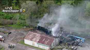 Crews Battling Fire At Sutherland Hardwoods In Burgettstown