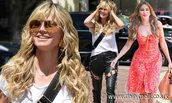 Sofia Vergara and Heidi Klum show off their impressive senses of style while arriving at work - Daily Mail