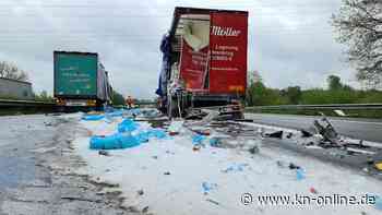 Tonnen von Speisesalz blockieren nach Lkw-Unfall die A1