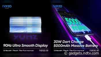 Realme Narzo 30 Specifications Teased; Will Feature 90Hz Refresh Rate, 5,000mAh Battery, 30W Fast Charging
