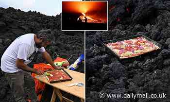 Man cooks pizza on Guatemala's active volcano using metal pans that withstand up to 1,800F
