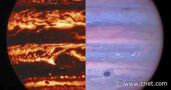 Jupiter looks stunning in three different wavelengths of light on one day     - CNET