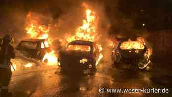 Parkplatzbrand in Lilienthal: Drei Autos brennen komplett aus - WESER-KURIER - WESER-KURIER