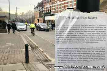 Former homeless man writes touching letter to Wimbledon Village