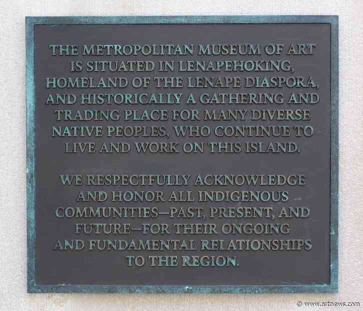 Met Museum Installs Land Acknowledgement Plaque on Facade