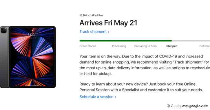 M1 iPad Pro orders now shipping, for delivery from May 21