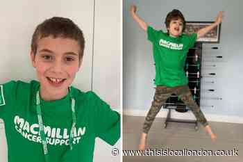 Nine-year-old friends enjoy themselves while fundraising