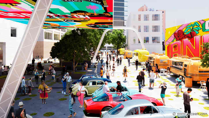 Woods Bagot imagines electric vehicle charging stations as drive-in cinemas