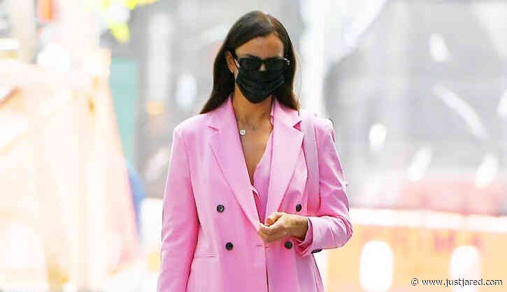 Irina Shayk Brightens the NYC Sidewalk in a Pink Suit