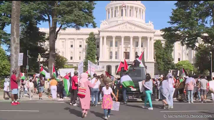 Protesters March In Sacramento In Support Of Palestinians Amid Israeli Conflict