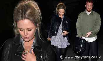 Emily Atack looks stylish in a floral dress as she leaves Soho House