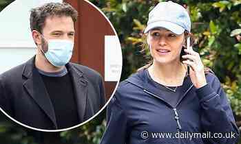 Jennifer Garner takes a call out in Brentwood as ex Ben Affleck takes their daughter to a bookshop